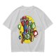 Olive T-shirt with Block Style Mario Riding Yoshi and Mushroom Graphics