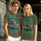 Olive T-Shirt Featuring 'We're All Doomed' and Doom Character Art
