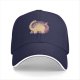 Black Baseball Cap With Cute Taco Dinosaur Graphic Print