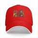 Black Baseball Cap with Four Panel Pop Art Character Print