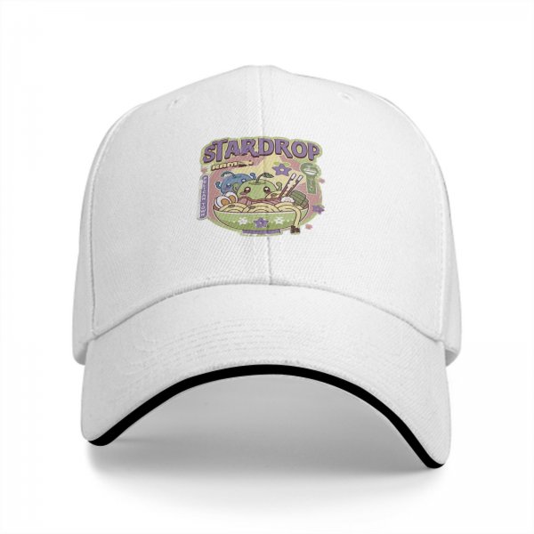 Black Baseball Cap With Stardrop Ramen Kawaii Print