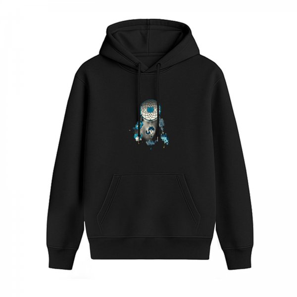 Black Hoodie With Dreamcatcher Blue Artwork Print