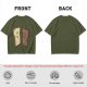 Olive T-Shirt With Surprised Light And Sad Burnt Bread Slices Graphic