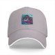 Black Baseball Cap With Cyberpunk Neon Samurai Graphic