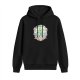 Black hoodie with floral cannabis leaf graphic design