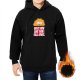 Black hoodie with sad taco graphic and 'Every now and then I fall apart' text