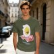 Olive T-Shirt With Happy Fried Egg And Bacon Graphic Print