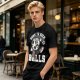 Olive Soccer Graphic T-Shirt with 'Born To Kick Balls' Print