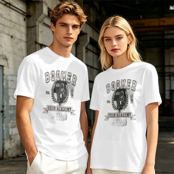 Olive Graphic T-Shirt With Boomer Tech Academy Print
