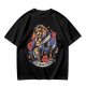 Olive T-shirt featuring The Cursed Prince Beast with roses and candelabra