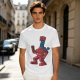 Olive Green T-Shirt with Retro Robot Graphic Print