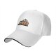 Black baseball cap with cartoon leprechaun and beer barrel graphic