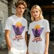 Olive green retro sunset graphic t-shirt with Hero of Time print