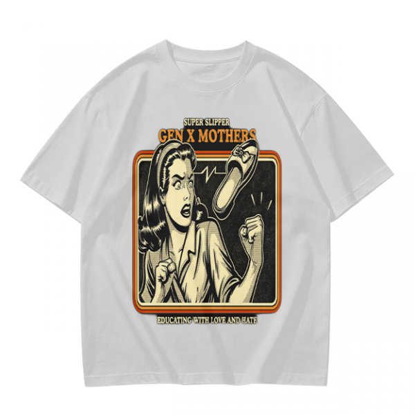Gen X Mothers Super Slipper Funny Retro Graphic T-Shirt