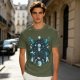 Olive T-Shirt With Celestial Dreamcatcher And Animal Artwork