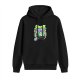 Black hoodie with neon anime juice box graphic design