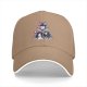 Black baseball cap with glitch-style Maleficent graphic print