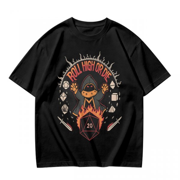 Roll High Or Die DnD Themed Graphic T-Shirt