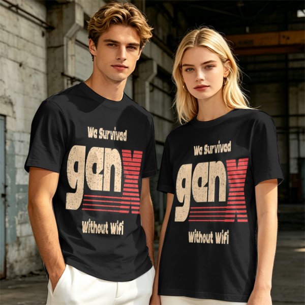 Gen X We Survived Without Wifi Graphic T-Shirt