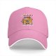 Black baseball cap with 'Purrfectly Happy Caffeinated' cat graphic