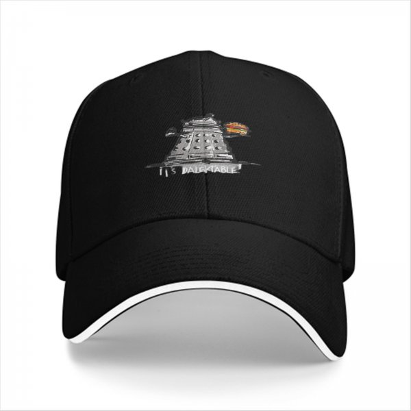 Black Baseball Cap With Dalek It's Dalektable Graphic