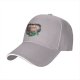 Black baseball cap with forest spirit creature graphic print