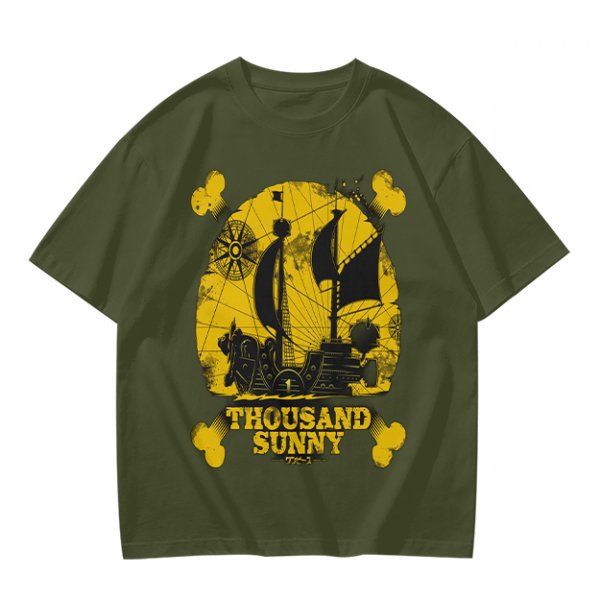 One Piece Thousand Sunny Pirate Ship Graphic T-Shirt