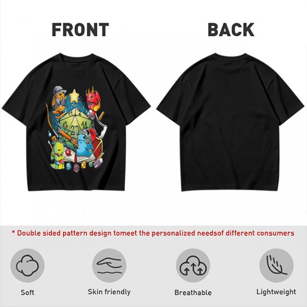 Dungeons and Dragons Cute Dragon Characters D20 T-Shirt Design