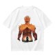 Olive T-Shirt With Giant Fire Warrior Silhouette And Small Knight Print