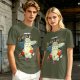 Totoro and Girls Fly Me To The Moon Graphic T-Shirt Design