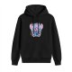 Black Hoodie With Cute Anime Character Graphic Print