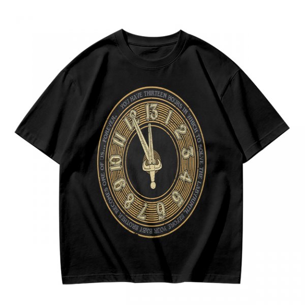 Olive T-Shirt With Thirteen Hour Clock Design