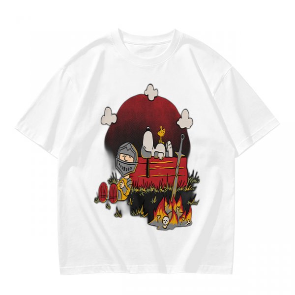 Snoopy and Charlie Brown Knight Campfire Graphic T-Shirt