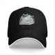 Black baseball cap with teacup on books and botanical print