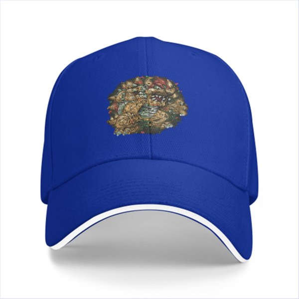 Black Baseball Cap With Detailed Fantasy Monster Art Print