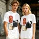 Black cat typing on laptop with 'Purr My Last Email' graphic t-shirt