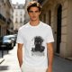 Olive t-shirt with black cat 'In My Defense I Was Under Catnip' print