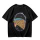 Olive t-shirt with space pizza graphic and Houston have pizza text