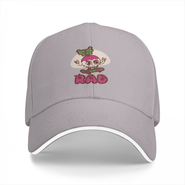 Black Baseball Cap With Rad Radish Skater Graphic Print