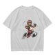 Olive T-Shirt with Cartoon Sloth Running Athlete Graphic