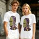 Olive T-Shirt with Frankenstein Monster Portrait Print