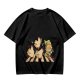 Olive Green T-Shirt With Chasing Chickens And Elf Character Print