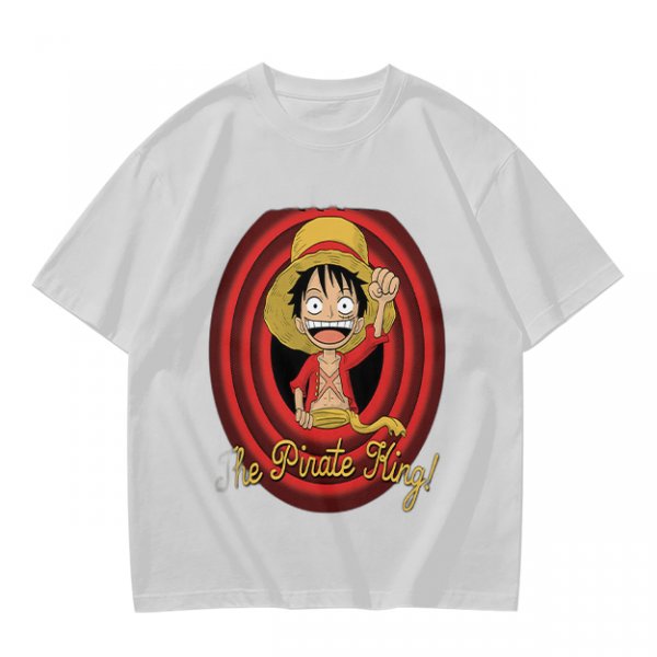 One Piece Luffy The Pirate King Graphic Olive T-Shirt