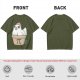 Olive T-Shirt With Cute Chicken In Pi Pot Graphic