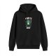 Black hoodie with cute frog 'Hoppy Day' graphic print
