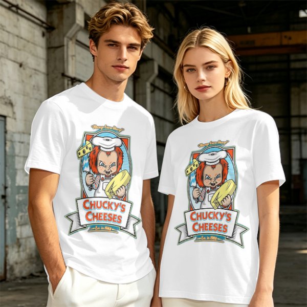 Chucky's Cheeses Horror Themed Graphic T-Shirt