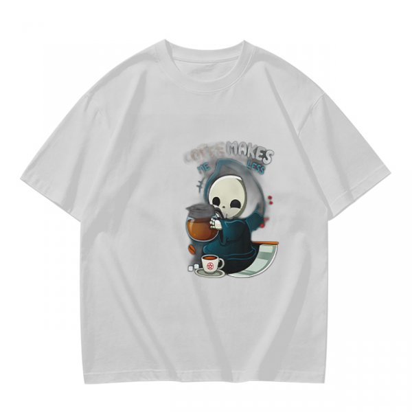 Cute Grim Reaper Coffee Lover Graphic T-Shirt