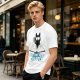 Olive T-Shirt with Black Cat Reading Book 'Just One More Chapter' Print