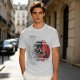 Olive graphic tee with funny cat and leave your problems behind quote