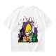 Olive T-Shirt With Halloween Themed Cute Cat Characters Print